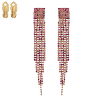 DANGLY RHINESTONE CLIP EARRINGS