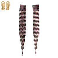 DANGLY RHINESTONE CLIP EARRINGS