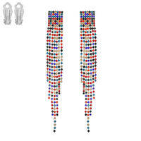 DANGLY RHINESTONE CLIP EARRINGS