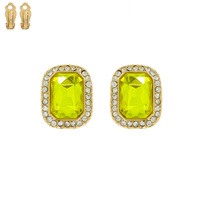 EVENING GLAM CRYSTAL RECTANGLE HALO CLIP ON EARRINGS