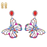 90S AESTHETIC CRYSTAL BUTTERFLY CLIP-ON  EARRINGS