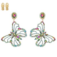 90S AESTHETIC CRYSTAL BUTTERFLY CLIP-ON  EARRINGS