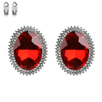 OVAL RHINESTONE CLIP EARRING