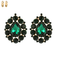 TEARDROP RHINESTONE CLIP EARRING