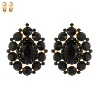 TEARDROP RHINESTONE CLIP EARRING