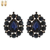 TEARDROP RHINESTONE CLIP EARRING