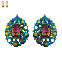 TEARDROP RHINESTONE CLIP EARRING