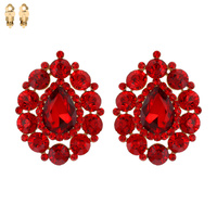 TEARDROP RHINESTONE CLIP EARRING