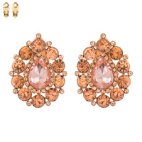 TEARDROP RHINESTONE CLIP EARRING