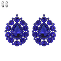 TEARDROP RHINESTONE CLIP EARRING
