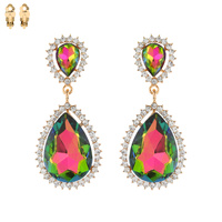 TEARDROP SUN BURST STONE EARRING