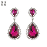 TEARDROP SUN BURST STONE EARRING