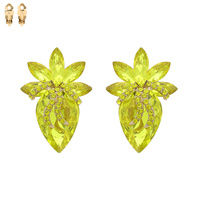 RHINESTONE CLUSTER CLIP EARRING