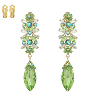 FLOWER RHINESTONE CLIP EARRING