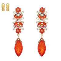 FLOWER RHINESTONE CLIP EARRING