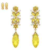 FLOWER RHINESTONE CLIP EARRING