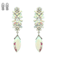 FLOWER RHINESTONE CLIP EARRING