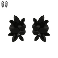 STONE CLUSTER RHINESTONE CLIP EARRINGS