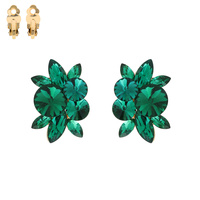 STONE CLUSTER RHINESTONE CLIP EARRINGS