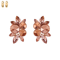STONE CLUSTER RHINESTONE CLIP EARRINGS