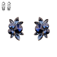STONE CLUSTER RHINESTONE CLIP EARRINGS