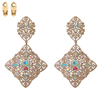 BAROQUE FILIGREE CRYSTAL CLIP-ON EARRINGS
