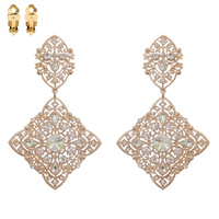 BAROQUE FILIGREE CRYSTAL CLIP-ON EARRINGS