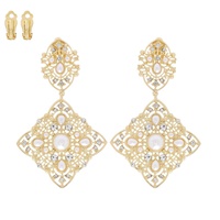 BAROQUE FILIGREE CRYSTAL CLIP-ON EARRINGS