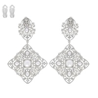 BAROQUE FILIGREE CRYSTAL CLIP-ON EARRINGS