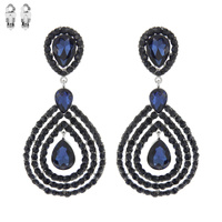 2-TIER OPEN TEARDROP DANGLE AND DROP CLIP ON EARRINGS