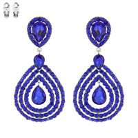2-TIER OPEN TEARDROP DANGLE AND DROP CLIP ON EARRINGS