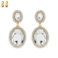 SUNBURST HALO STONE CLIP EARRING