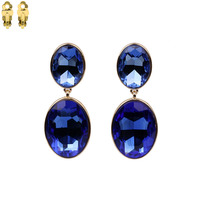 Two Dangly Oval Gem EARRINGS