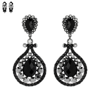 ABSTRACT GEM STONE CLIP EARRING