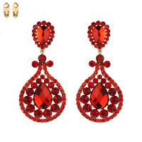 ABSTRACT GEM STONE CLIP EARRING