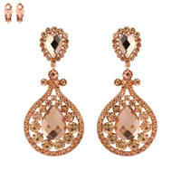 ABSTRACT GEM STONE CLIP EARRING