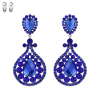 ABSTRACT GEM STONE CLIP EARRING