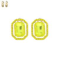 RADIANT CUT OCTAGONAL FRAME HALO CLIP ON EARRINGS