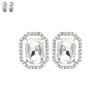 RECTANGLE PAVE CLIP EARRING