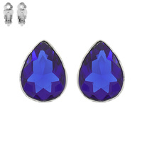 Teardrop Gem Clip Earrings