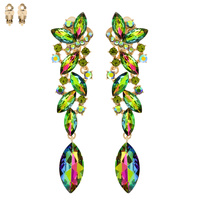 BUTTERFLY PETAL CLUSTER CRYSTAL  CLIP-ON EARRINGS