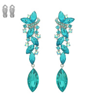 BUTTERFLY PETAL CLUSTER CRYSTAL CLIP-ON EARRINGS