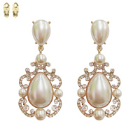 CHANDELIER STONE CLIP EARRING