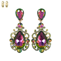 CHANDELIER STONE CLIP EARRING