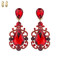 CHANDELIER STONE CLIP EARRING