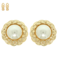 PEARL BRAIDED CLIP ON EARRINGS