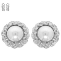 PEARL BRAIDED CLIP ON EARRINGS