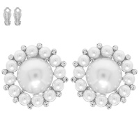 PEARL BEZELED CLIP-ON EARRINGS