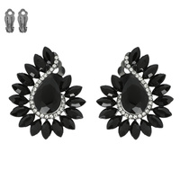 VINTAGE INSPIRED CRYSTAL WAVE CLIP-ON EARRINGS