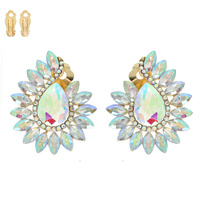 VINTAGE INSPIRED CRYSTAL WAVE CLIP-ON EARRINGS